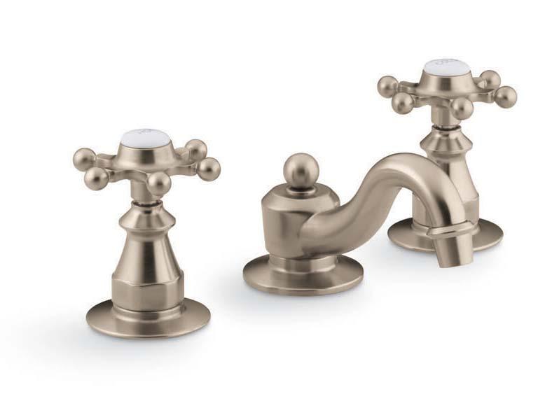 30 Bathroom Antique Antique Widespread Sink Faucet with Six-Prong Handles K-108-3-BV A nostalgic nod to faucets of the early 20th century, Antique faucets showcase classic detailing.