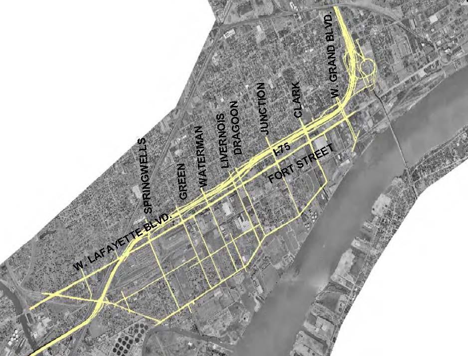 Figure 4.2-1 Study Area Roadway Network 4.3 Pedestrians and Bicycles The size of the proposed DRIC plaza would limit the pedestrian flow through the Delray area.