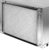 The filter can be removed from any of the four sides or from the front. Optional 2" filter rack kit for higher filtration efficiency applications.