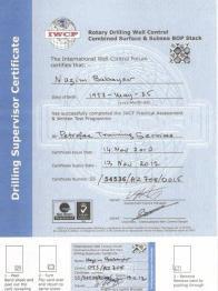 Certificate Herriot Watt University 27 people Directional Drilling and