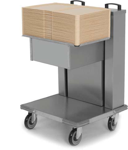 20 TRAY AND BASKET DISPENSERS Self levelling mobile units for tray or basket storage and dispensing. Minimise handling. Keep trays in one place.