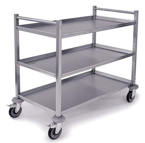 HEAVY DUTY STAINLESS STEEL TROLLEYS 21 The workhorse of the catering industry, these trolleys are considerably stronger than other stainless steel trolleys and can handle the toughest commercial