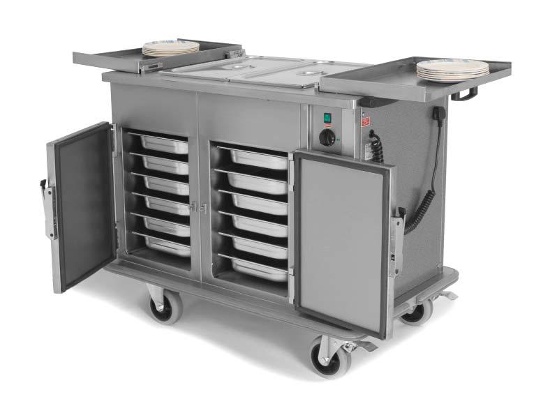 24 BULK FOOD TROLLEYS Versigen Bulk Food Trolleys are designed for the distribution of both Heated and Chilled food in 1/1 GN trays Versigen Bulk Food Trolleys are available with Ambient, Heated or