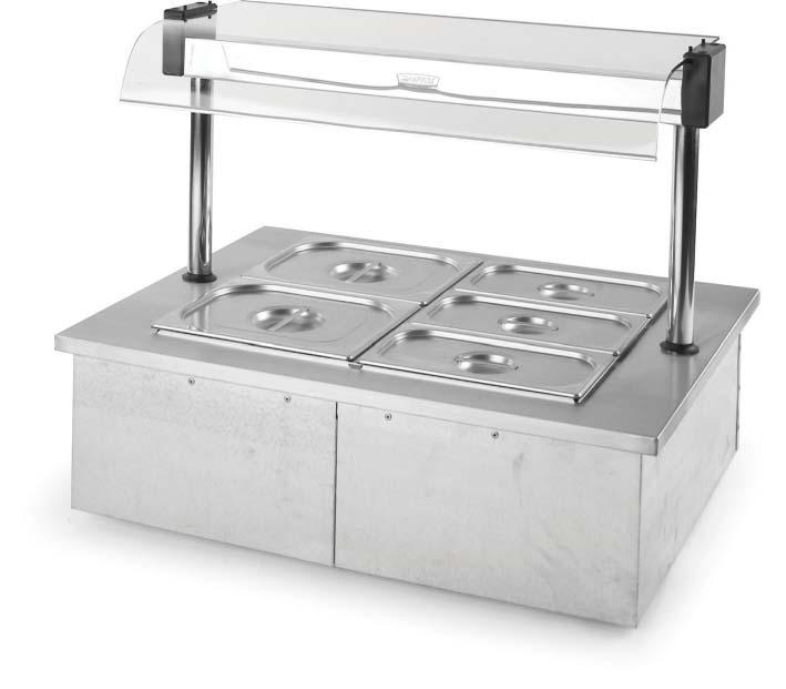 IN-COUNTER BAIN MARIE WITH HEATED GANTRY & SNEEZE SCREEN 7 Smart, highly efficient dry heat Bain Marie creates a professional looking hot food display We strongly recommend that In-Counter units are