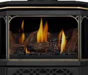 The precisely engineered burner system produces unique YELLOW DANCING FLAMES which fill your room with a warm, inviting glow.