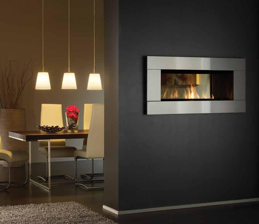 Regency Horizon HZ42STE Contemporary See-Through Gas Fireplace Regency Horizon HZ42STE shown with stainless steel faceplate and