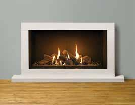The simple lines of the surround provide the perfect frame to the warming glow of the highly realistic log fire, to establish a true focal point in your room.