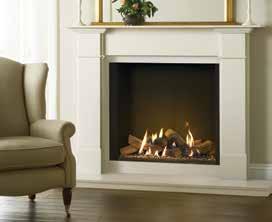 Riva2 Stone Mantels Riva2 500 Edge with Vermiculite Lining and Sandringham Mantel in Limestone Riva2 530 Designio2 Steel in Graphite with Vermiculite Lining and Grafton Mantel in Limestone Riva2 800
