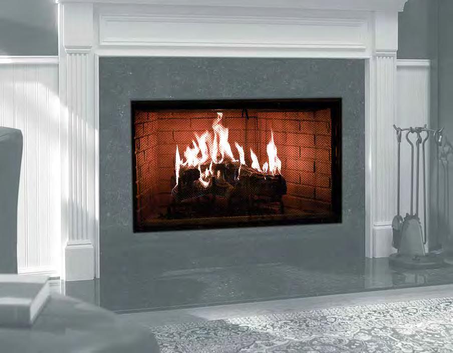 36 " 42 " ROYAL HEARTH WOOD FIREPLACE Enjoy blazing wood-burning fires with the Royal Hearth Series.