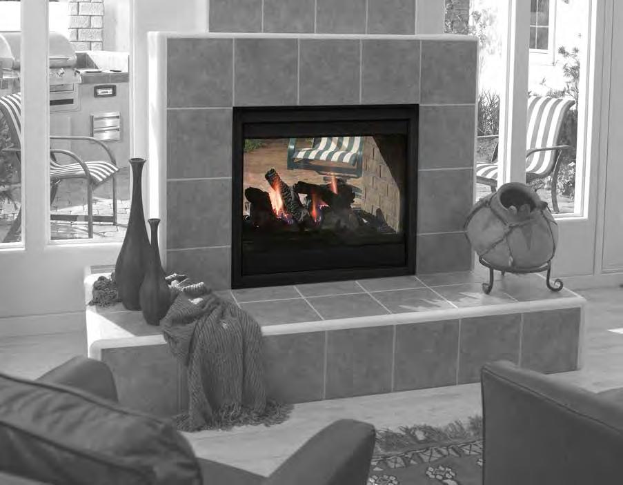 36 " TWILIGHT SERIES INDOOR/OUTDOOR GAS FIREPLACES Add warmth and beauty to two spaces with one fireplace.