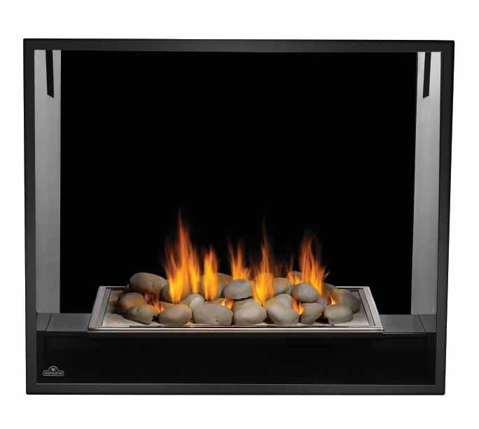 Besides supplying two rooms with exceptional focal points, the HD81 also offers the choice of a traditional PHAZER log set, a modern