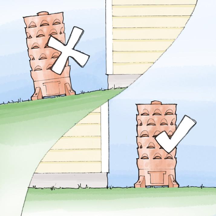 each foot to prevent Garden Tower from sinking.