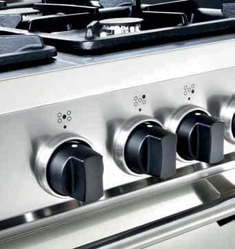 FEATURES OF PROFESSIONAL LINE DUAL BURNER Some of the models in the Professional line utilise a Dual Burner equipped with two flame rings.