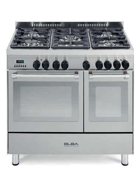 90x60 9T4 PX 634 (main) (small) 36 cooktop 18/10 5 gas burners (1 triple ring) Enamelled cast-iron