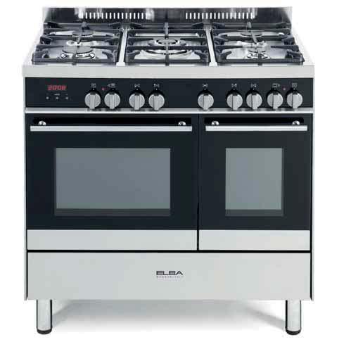 90x60 9T4 DX 884 (main) (small) 50 cooktop 18/10 5 gas burners (1 triple ring) Enamelled cast-iron pan-supports