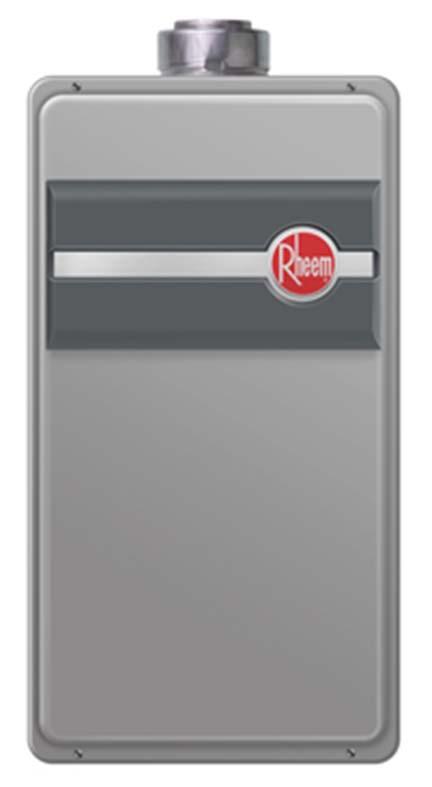 Important Rheem Features 100% capacity at 4 wc natural gas and 8 wc propane OFW Guardian Overheat Film Wrap* Scale buildup detection single unit & in manifold* Scale