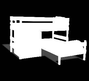 We can make this bunk bed with the bottom bed on the right hand or left hand side.