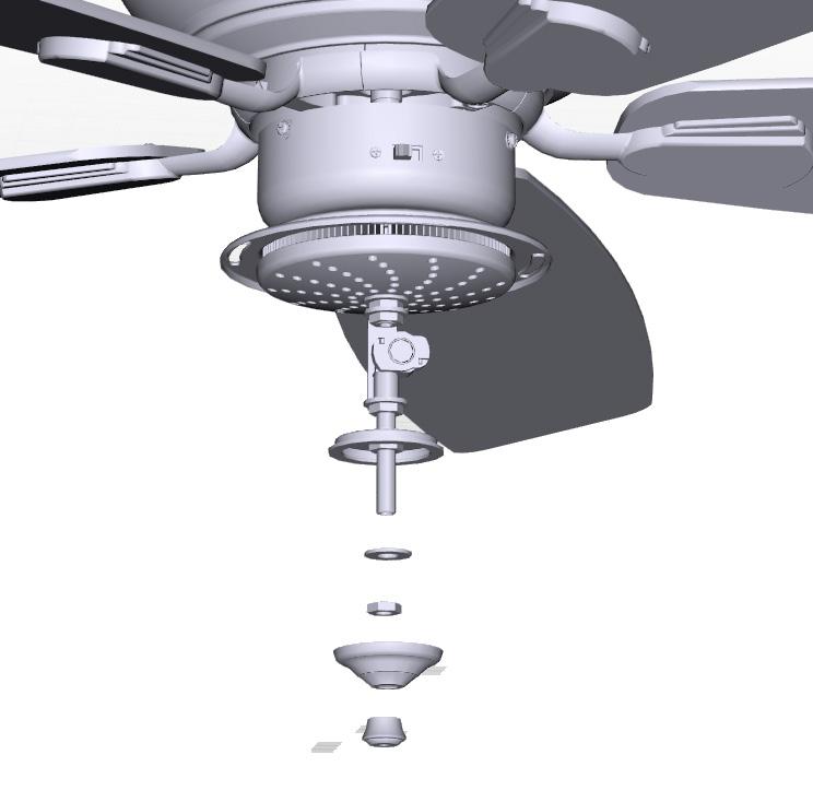 23. To install the fan with the LED light kit: Remove the three