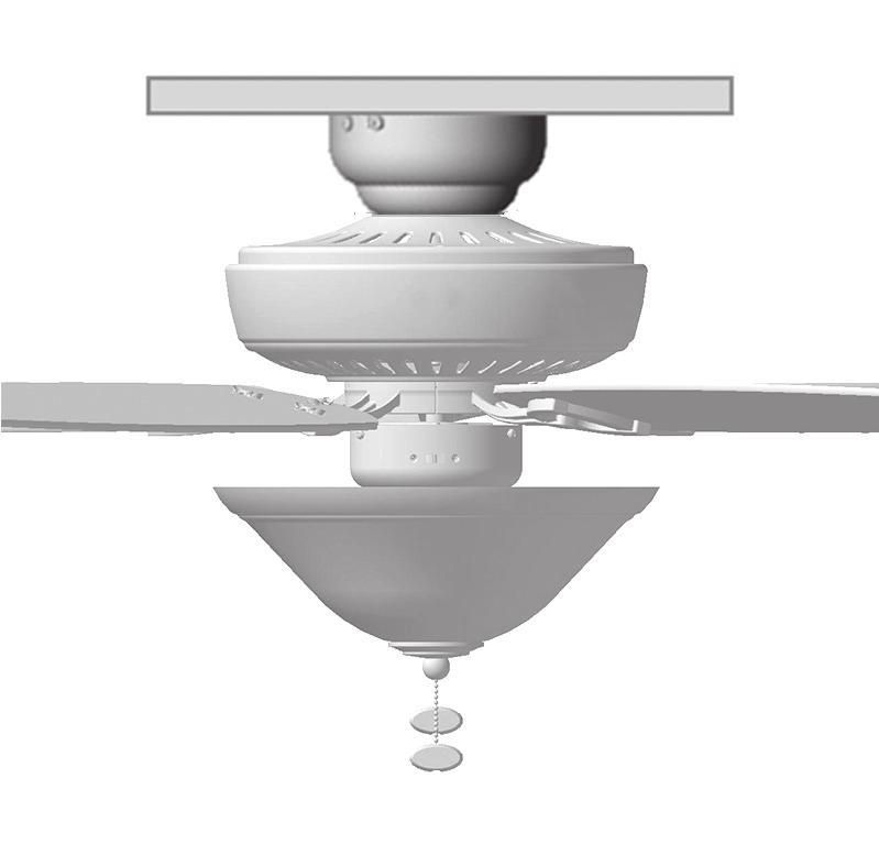 MOUNTING OPTIONS 1. Your fan has 3 mounting options: Standard (Fig. 1) Angle (Fig. 2) Closemount (Fig.
