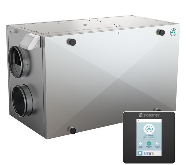 18 ir Handling Units SVE VSR 5 including control with touch panel SVE VSR 5 is a side connected unit with high efficiency stepless rotary heat exchanger.
