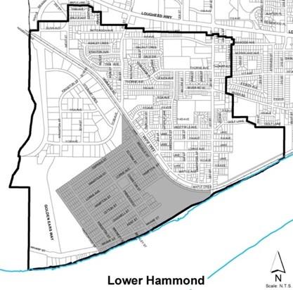 Precinct 3: Lower Hammond Lower Hammond Precinct lies west of the CP rail line, north of the Fraser River and south of the Maple Meadows Business Park.