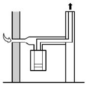 same pressure range. C33/C33x The flue gas outlet and air intake through the chimney must be in the same pressure range.