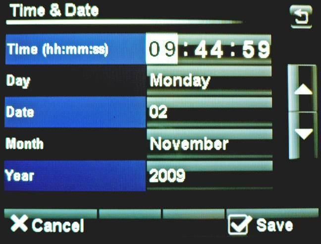 TIME AND DATE INCREASE DECREASE TOUCH THE SCREEN TO HIGHLIGHT THE