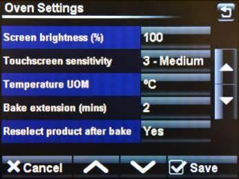 OVEN SETTINGS (HIGH LEVEL) TOUCH HIGH LEVEL SETTINGS AND THE FOLLOWING SCREEN WILL APPEAR. 1 SETTINGS SCREEN ENTER HIGH LEVEL PASSCODE AND THEN TOUCH OK. 2 THE FOLLOWING SCREEN WILL APPEAR.