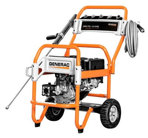 with ceramic-coated pistons and pressure adjustment valve 420cc Generac OHV with low-oil shutdown Triplex with ceramic-coated pistons and pressure adjustment valve Generac-designed Spray Gun