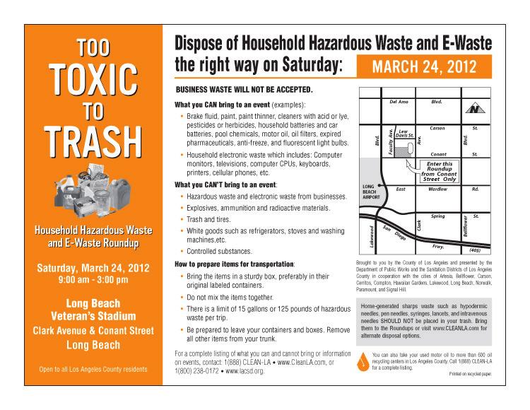 Since 1998, a convenient, one-stop hazardous waste collection facility has been the number one environmental service request from Long Beach residents.