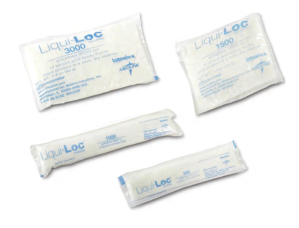 Eliminates bottle waste and O.R. turnover time. Choose the new Liqui-Loc disolvable PVA Packs from Medline.
