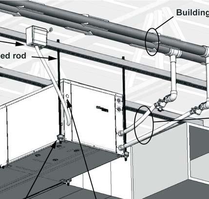 NOTE: Horizontal units are normally suspended from a ceiling by four (009-060 models) or five (070-072 models) 3/8 in. diameter threaded rods.