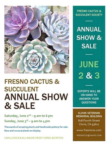 May 8 th BCSS Family Picnic June 2 nd &3 rd Fresno Show and Sale 808 Fourth St, Clovis CA June 12 th JD Wickert Haworthia June 29 th ~ July 1 st CSSA Annual Show & Sale Huntington Botanical Garden