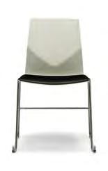 A stacking skid frame chair, FourCast Line can be requested with an integral linking frame.