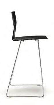Designed for use with the Four Standing and Counter tables, the chairs create striking multi-height areas when used in