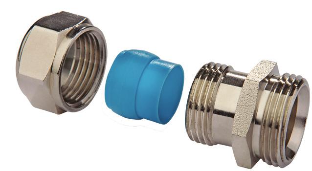 Steel Pipe Adapters for Heating Systems For connecting thick-walled steel pipes (DIN EN 10255) to common connection types With SUPER BLUE clamp ring technology Note pressure and temperature