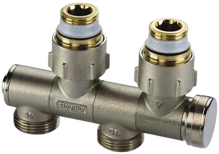 I Connection Valves for tricky Situations Simplex Connection Valves: 50 mm axial distance Nickel plated brass Shut-off with stop Connecting nut with axial tolerance compensation for stress-free