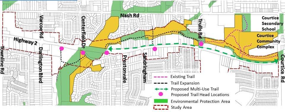 Black Creek Proposed Trail Within the Secondary Plan, the alignment shows the proposed trail network The trail is partially constructed (1,462m