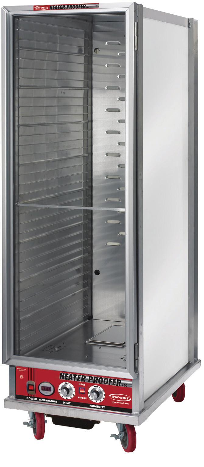 Heater Proofers & Cabinets Heater Proofers - Non-Insulated Economy l Heavy Duty, aluminum construction designed for durability. l Easy to Clean. l Forced air design provides even heat distribution.