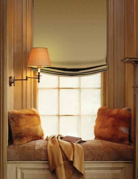 European/Relaxed Featured: EUROPEAN ROMAN SHADE in DAHLIA color SAFFRON standard cord locks on back with Standard lining The sides of the shade curve upward when the shade is raised.