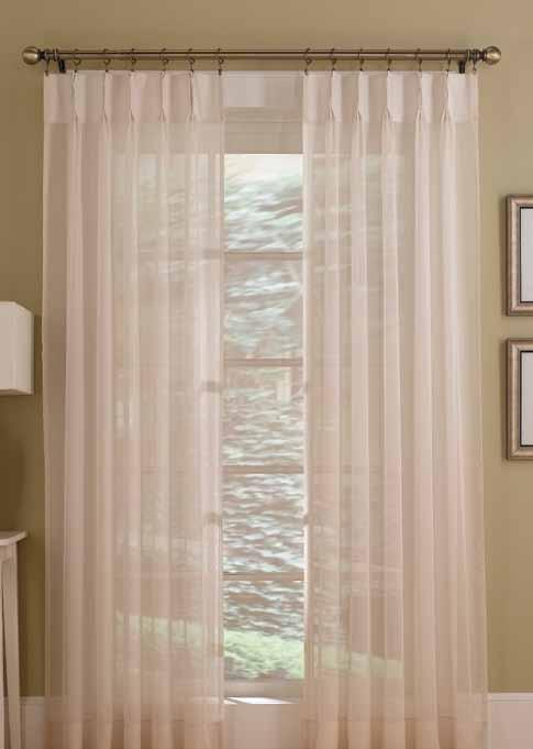 Sheer Pinch Pleat Panels Available in 7 pre-set widths or precise widths: single panels/one-way draw to cover window widths up to 96W pair of panels/two-way draw to cover window widths up to 192W