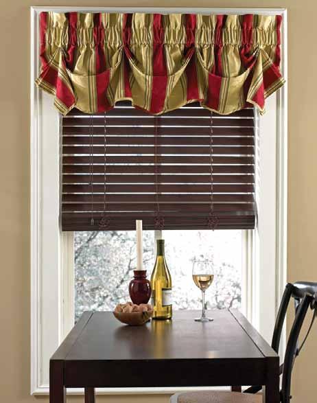 Tuck Valances Now available in precise widths to cover window widths from 12-96W Featured on 36W window: One TUCK VALANCE 78W x 14L from bottom of rod pocket Order 1 unit for every 40 of window width