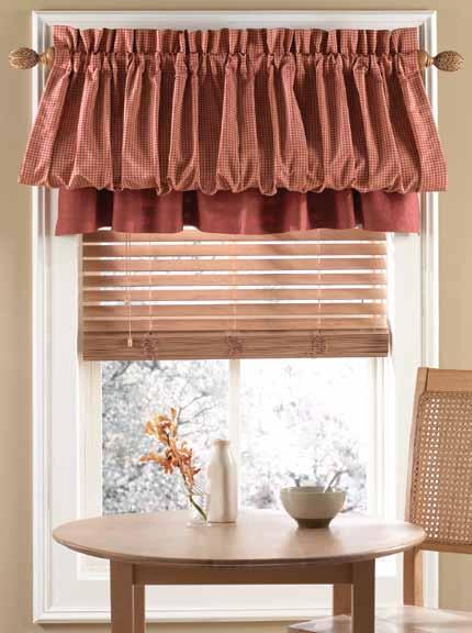 Blouson Valances Now available in precise widths to cover window widths from 12-96W Featured on 36W window: BLOUSON VALANCE stuffed with tissue paper hanging above a BLOUSON VALANCE in its flat state.