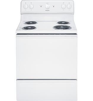 NREIA National Appliance Program - White Model#: RB525DHWW Hotpoint 30" Free-Standing Electric Range 46 3/4 in X 28 3/4 in X 30 in Standard clean oven - Makes cleaning by hand more convenient Coil