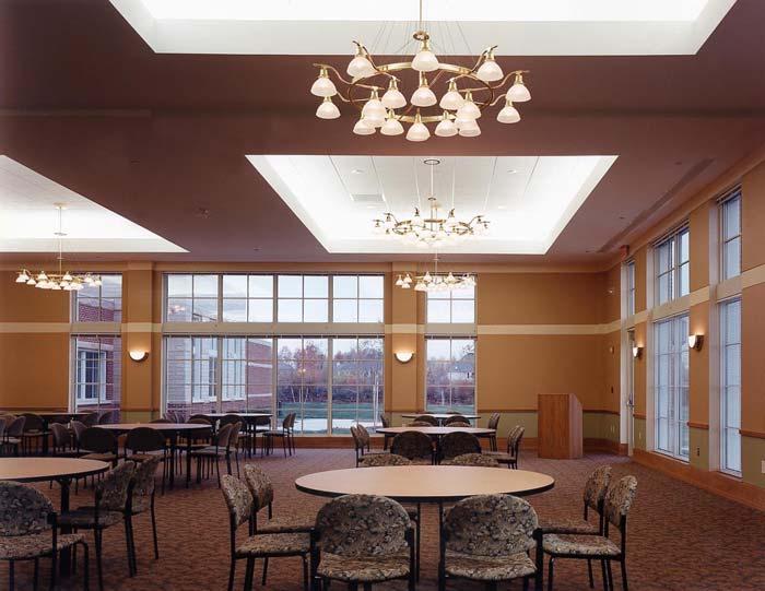 Community Room The Community Room has a capacity of 200 people in a theater-style setting or 160 for lunch or dinner Ceiling height: 13-3 3 The community consists of 4 quadrants in which there is a