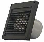 PFL812 Mini Louver Polypropylene molded plastic Screens are ¼" x ¼" molded grid Fixed louvers 4 mounting holes Works for thru-wall as well as eave venting EAVE VENTS - Plastic PN 110681 PN 110812
