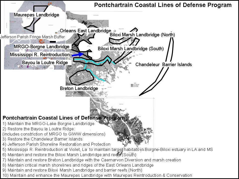 Pontchartrain Coastal Lines of Defense Program Coastal Sustainability Program February 2006 The Pontchartrain Coastal Lines of Defense Program consists of ten priority project areas within the