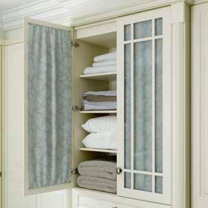 Main image: Florence in Matt Ivory Two drawer units used as window seats Double linen glazed robe unit
