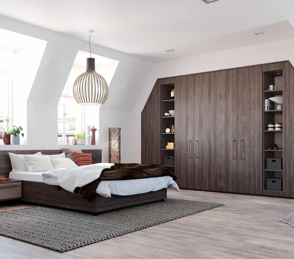 Clean, sleek and smooth, transforming the most awkward-shaped space into a modern bedroom you can call your