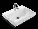 Semi-Recessed Forefront Semi-recessed rectangular basin with single faucet hole